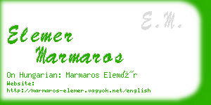 elemer marmaros business card